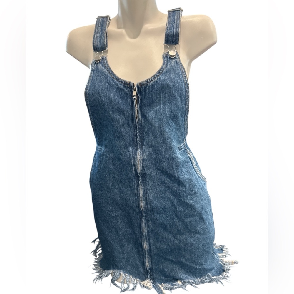 Zara denim zip up dress
